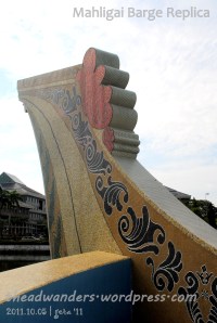 At both ends of the barge