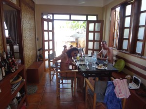 Nadia and the French owner of La Banane at the common area