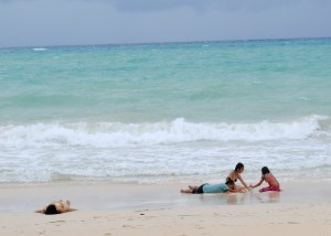 Chillin in the sand and pristine waters