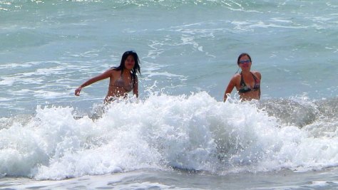 playing with the waves