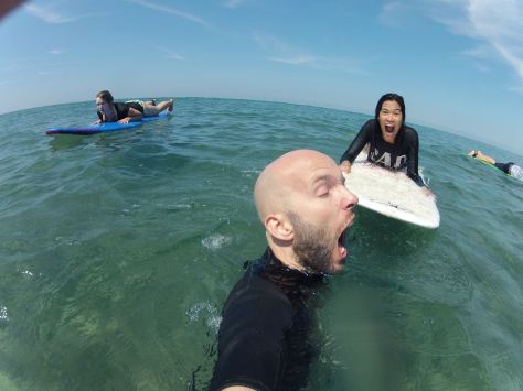February - Being Silly while Surfing at La Union