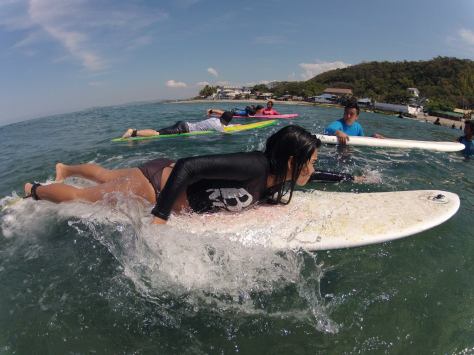 February - Paddling Faster during Surf Weekend in La Union