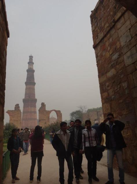 Qutb Minar and random Indian boys!