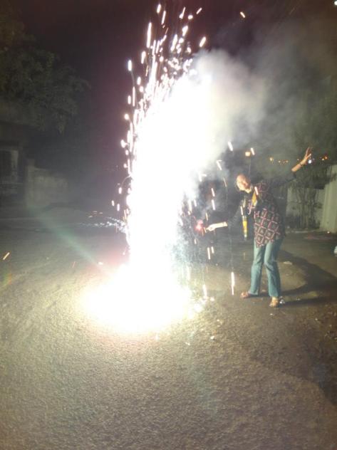 Me and the fire fountain!