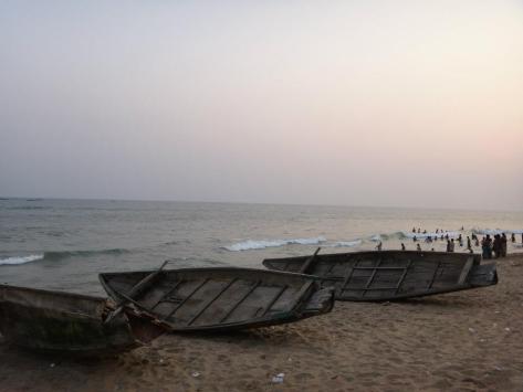 Fishermen boats by the shore